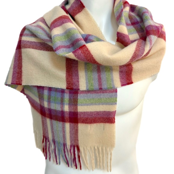 L.L. Bean 100% Lambswool Scarf 🇮🇪 – Made in Ireland, Multicolor Plaid - Picture 1 of 9